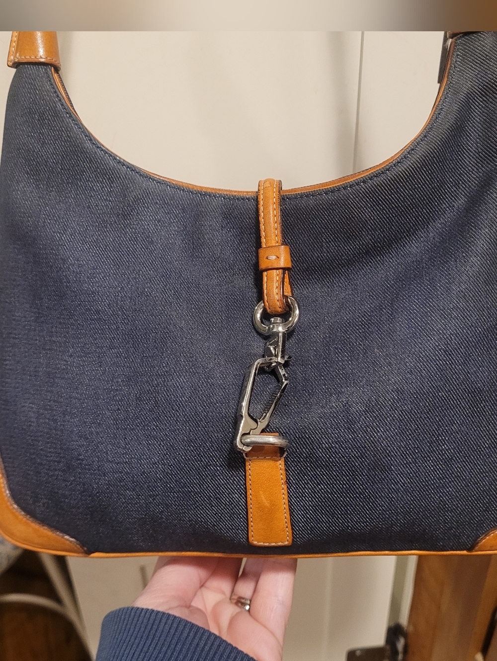 Vintage Coach Hamptons Denim Clip Hobo Bag Small Y2K 90s - Picture 2 of 16